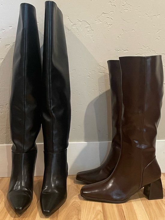 The Unbranded Brand Shoes - NWOT size 9 Women’s Over the knee boots- Black & Knee-High Boots in Dark Brown.